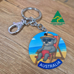 Australiana Keychain Stand Display | 12 Designs - 108 Total Unit's | Made In Australia Gifts