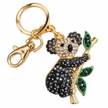 Load image into Gallery viewer, Large gold metal Australian koala gift. Koala keyring keychain bag chain aussie animal gifts 