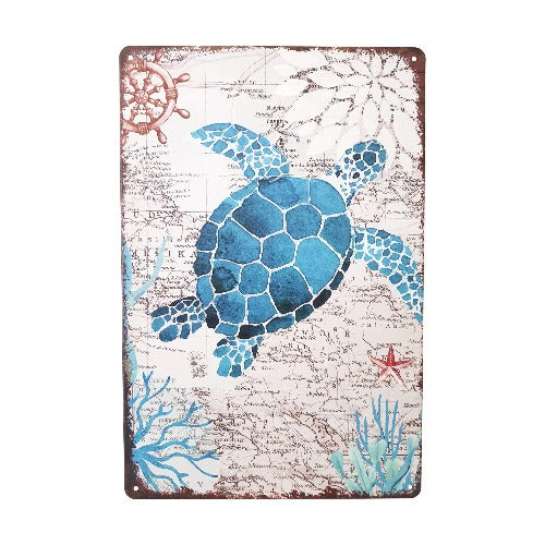Metal Sign | Blue Ocean Turtle Sign | Blue Turtle Lovers Gifts ...