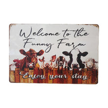 Load image into Gallery viewer, welcome to the funny farm enjoy your stay funny metal sign gift 