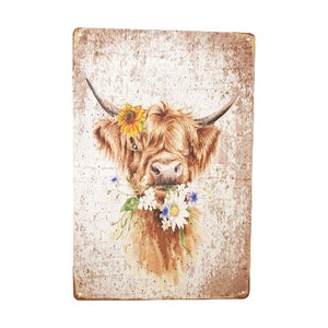 Highlander cow metal sign gift cow lover gifts