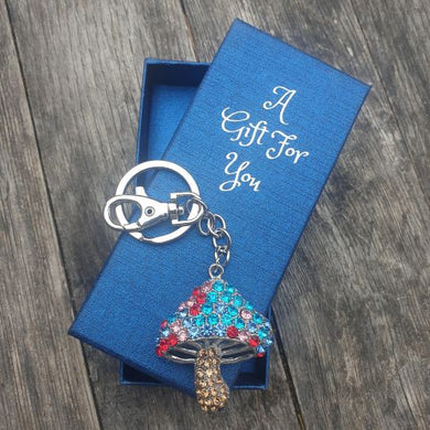 Rainbow mushroom keyring keychain boxed gift 