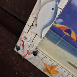 Seaside Photo Frame | Wooden Stand Nautical Themed Decor | Ocean Decorative Gift