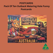 Load image into Gallery viewer, Outback watering hole postcard funny Australian gift 