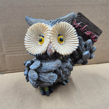 Load image into Gallery viewer, Welcome Owl Garden Ornament Pair | Resin Owl Statue's | Cute Owl Figures
