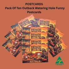 Load image into Gallery viewer, POSTCARDS | Pack Of 10 | Funny Australian Outback Watering Hole Postcards | Australian Made