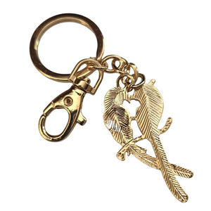 Parrot Pair | Tropical Gold Parrot Pair Keyring Keychain Gift