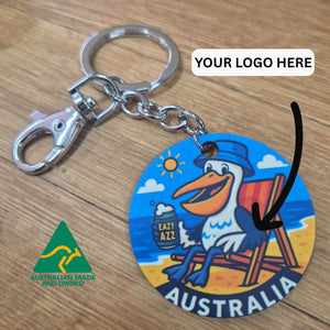 Australian Made Keychain | Paul The Pelican Keychain | Custom Made Logo Gift