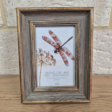Photo Frame | Stand Alone Wooden Frame | Dark Rustic Look | 4 x 6 in Photo Insert