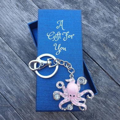 Pink ocean marine octopus keyring keychain bag chain boxed gift 