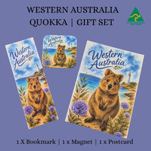 Load image into Gallery viewer, Gift Set | Western Australian Quokka | Bookmark - Magnet &amp; Postcard Gift Set | Australian Made Gifts