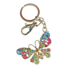 Load image into Gallery viewer, Rainbow colourful butterfly keyring keychain gift 