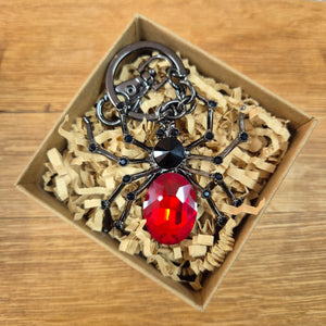 Spider Keychain Boxed Gift | Redback Large Spider Keyring Bag Chain | Spider Lover Gifts