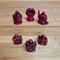 Load image into Gallery viewer, Buddhas Lucky Set Of 6 Mini Statues | Deep Red Colours | Feng Shui Buddha Gifts