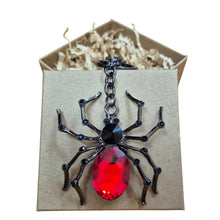 Load image into Gallery viewer, Spider Keychain Boxed Gift | Redback Large Spider Keyring Bag Chain | Spider Lover Gifts