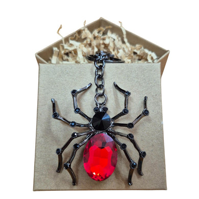 Spider Keychain Boxed Gift | Redback Large Spider Keyring Bag Chain | Spider Lover Gifts