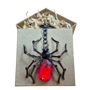 Spider Keychain Boxed Gift | Redback Large Spider Keyring Bag Chain | Spider Lover Gifts