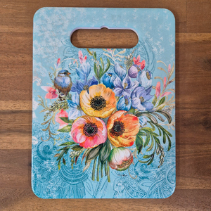 Garden Flower Blue Bird Gift Set | Bird & Flower Ceramic Kitchen Table Coasters & Tray Set