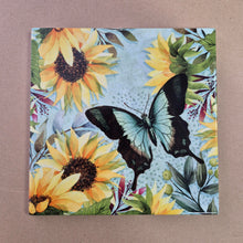 Load image into Gallery viewer, Sunflower Trivet Butterfly Square Kitchen Gift 