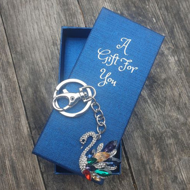 Swan keyring keychain boxed gift 