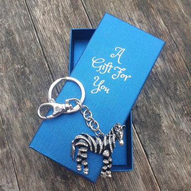 Zebra keyring keychain bag chain boxed gift 