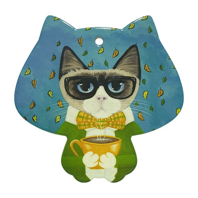 Coffee cat trivet / sign, is another purrfect gift for any cat lover. Coffee cat design also available in hanging plaque, magnet and coasters.  Who doe's love coffee and cats. View our shop for more purrrrfect gift Keychains & Gifts Australia.   Ceramic - 20 x 20 cm - Cat Shaped - Cork backing - Gloss finish - Design also available in coasters, magnets & hanging plaque. 