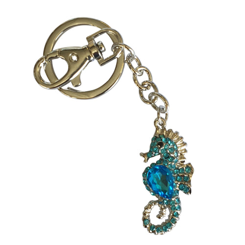 Seahorse Keyring | Beautiful Blue Seahorse Keychain | Ocean Gift