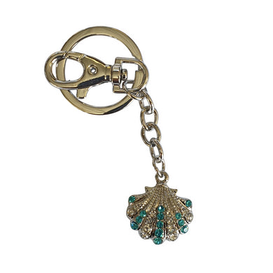 Ocean Clam - Blue & Silver Keyring / Bag Chain / Keychain / Bag Charm Seaside Gift