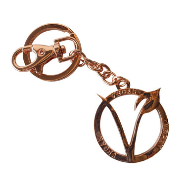 Vegan Keychain | Rusty Rose Metal Keyring | Bag Chain Gift