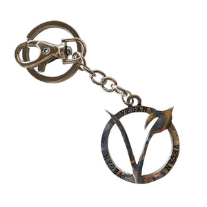 Vegan Keychain | Silver Metal Keyring | Bag Chain Gift