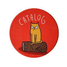 Load image into Gallery viewer, Our very cute cat Catolog coasters are the purrrrfect gift for cat lovers.  Red - Box set of 4 same design - Round - Diameter 10 cm - Cork backing - Ceramic  View our whole shop for more beautiful gifts - Keychains &amp; Gifts Australia 