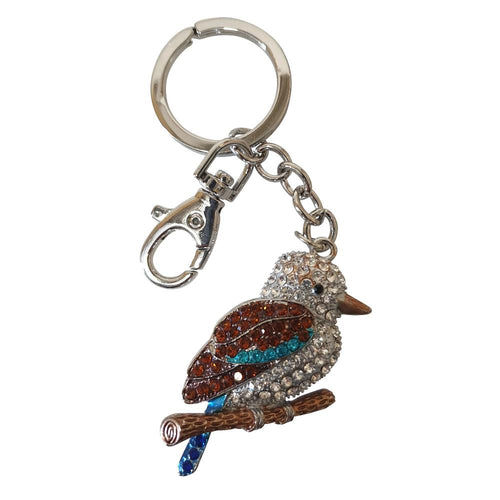 Our beautiful hand made Kookaburra key / bag chains is a beautiful gift for any Australia bird lover.   All key / bag chains come in a beautiful organza gift bag ( Colours will vary ) - Silver keychain - Assorted coloured rhinestones - 4 x 13 cm  View our full range of beautiful gifts - Keychains & Gifts Australia