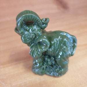 Elephants | Dark Green Lucky Elephants | Set Of 6 Small Statue's