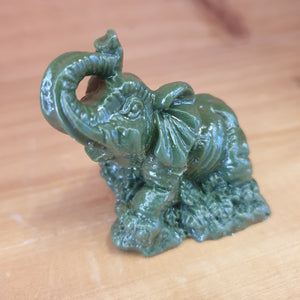 Elephants | Dark Green Lucky Elephants | Set Of 6 Small Statue's