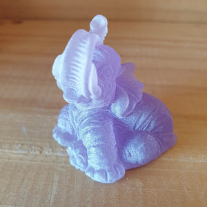 Elephants |  Purple Coloured Lucky Elephants | Set Of 6 Small Statue's / Ornaments