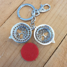 Load image into Gallery viewer, Tree Of Life Keyring | Essential Oil Diffusor Red Pad  | Bag Chain | Keychain Gift