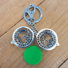 Load image into Gallery viewer, Tree Of Life Keyring | Essential Oil Diffusor Green Pad  | Bag Chain | Keychain Gift