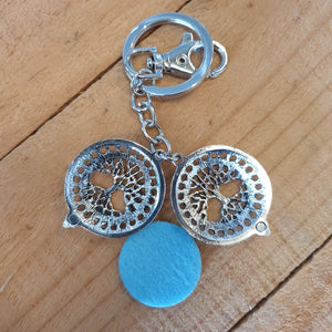 Tree Of Life Keyring | Essential Oil Diffusor Blue Pad  | Bag Chain | Keychain Gift