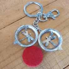 Load image into Gallery viewer, Dragonfly Oil Diffusor Keyring | Bag Chain | Keychain Gift | Essential Oil Pads Red