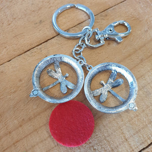 Dragonfly Oil Diffusor Keyring | Bag Chain | Keychain Gift | Essential Oil Pads Red