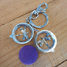Load image into Gallery viewer, Dragonfly Oil Diffusor Keyring | Bag Chain | Keychain Gift | Essential Oil Pads Purple