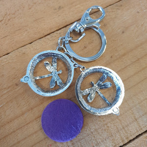 Dragonfly Oil Diffusor Keyring | Bag Chain | Keychain Gift | Essential Oil Pads Purple