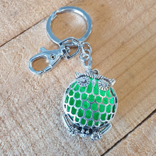 Load image into Gallery viewer, Owl Keyring Gift | Essential Oil Keychain | Green Oil Pads | Owl Lovers Gift