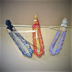 Buddha Pray Incense Stick Holders Set Of 3  | Jolly Buddha | Thai Buddha | Baby Buddha
