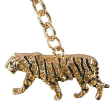 Load image into Gallery viewer, Big Cat Keychain Gift | Gold Wild Tiger Keyring | Wild Large Cat Gifts