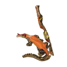 Load image into Gallery viewer, Gold Large Australian Crocodile Trinket Box | Reptile Ornament Jewellery Box