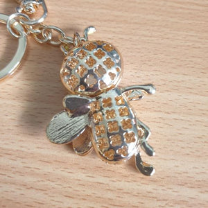 Bee Keychain Gift | Cute Garden Bee Keyring | Gold Bee Bag Chain Gift