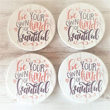 Load image into Gallery viewer, Be Your Own Kind Of Beautiful Table Bar Coasters | Set Of 4 Boxed Gift | Uplifting Gift