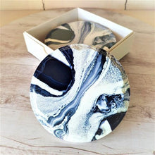Load image into Gallery viewer, Homeware Coasters | Black &amp; White Marble Swirl Image Coaster Set | Table Coasters