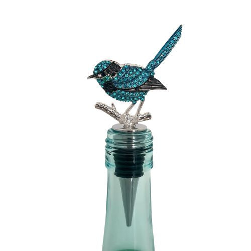 Splendid Fairywren Blue Wren Bottle Stopper | Wine Stopper Boxed Gift Australian Bird